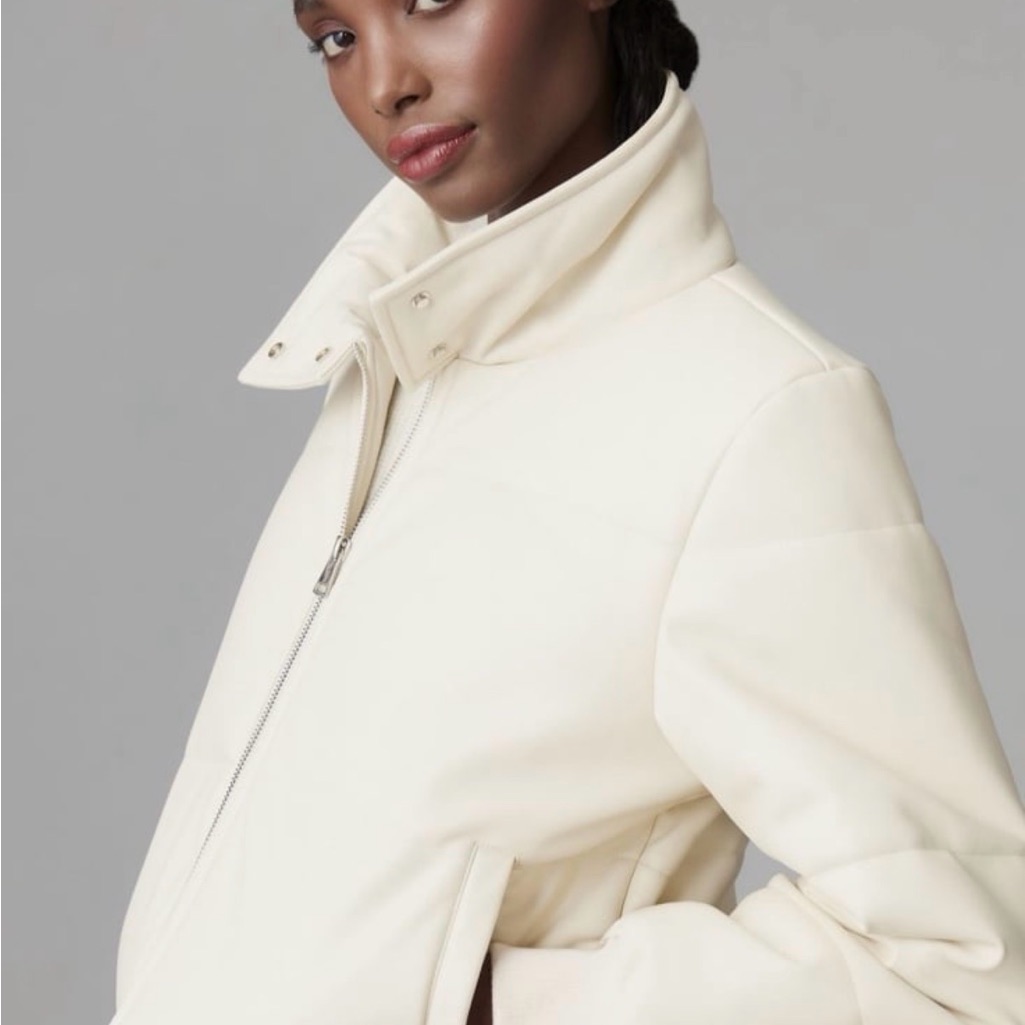 By Anthropologie Faux Leather Puffer Jacket - Size M